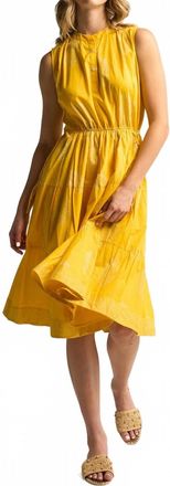 Guadalupe Design Aluna Midi Dress In Yellow
