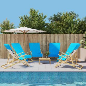 vidaXL Toallas De Playa 6 Uds Tela Turquesa 400 G/m&sup2; 60x135 Cm Vidaxl