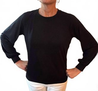 David Lerner Bishop Sleeve Pullover Sweater In Black