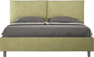ITYhome Letto Matrimoniale Rivestito In Microfibra - Antea - Tipologia Letto: Alzata Doppia - Colore: T&egrave; Verde - Dimensione Rete: 160x210
