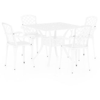 vidaXL Mesa Y Sillas De Bistr&oacute; 5 Piezas Aluminio Fundido Blanco Vidaxl