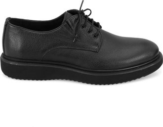 Desa Mens Leather Slip-Ons - Synthetic Sole, Flat Heel, Breathable | Black - 42