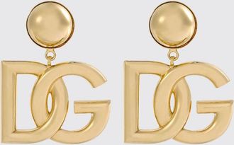 Dolce & Gabbana Orecchini in ottone dorato con logo DG