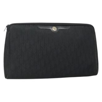 Dior Pre-owned Clutches, female, Black, Size: ONE SIZE Pre-owned Vintage Canvas Clutch