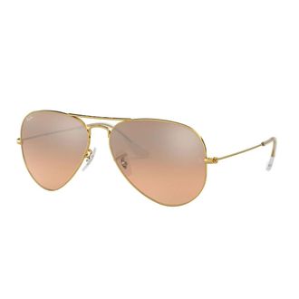 Ray-Ban Klassieke Aviator Zonnebril Goud Zilver | Roze - unisex - Zonnebrillen - Geel - 58 MM - Accessoires