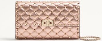 Valentino Garavani Borsa A Tracolla Valentino Garavani Rockstud Spike In Nappa Laminata Donna ROSE CANNELLE UNI