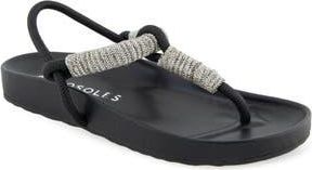 Aerosoles Leve Flatform T-Strap Sandal in Crystal/Black Rope at Nordstrom Rack, Size 6.5