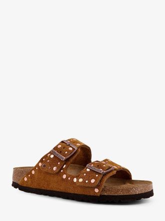 Birkenstock Womens Arizona Rivet Suede Sandals Brown