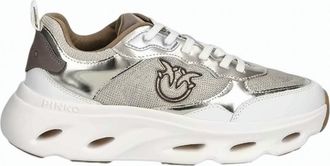 Pinko Leather Mesh Insert Sneakers