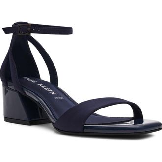 Anne Klein Mia Ankle Strap Sandal in Navy at Nordstrom, Size 8.5