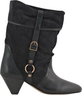 Isabel Marant Darner Buckle Boots - Dames - Cowboylaarzen - Zwart - 38 EU - Leer - Schoenen