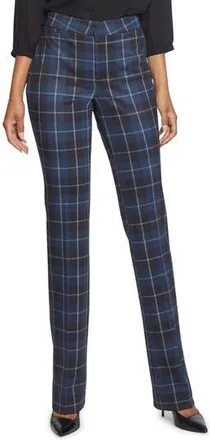 NYDJ Plaid Slim Ponte Trousers in Montgomery Plaid at Nordstrom Rack, Size 14