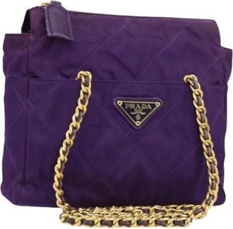 Prada Pre-owned Nylon Schoudertas - Dames - Vintage Schoudertas - Paars - ONE Size - Nylon - Vintage