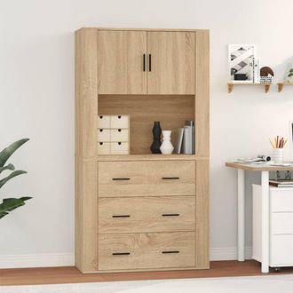 Berkfield Home Highboard Sonoma Oak Engineered Wood in Brown