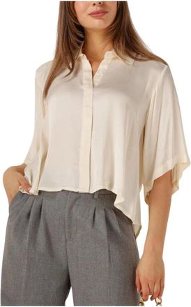 Est'seven Dames, Blouses & Shirts, Beige, Maat: XL Wol