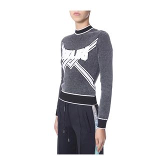 Off-white Turtlenecks, female, Black, Size: XS Round Neck Slim Fit 75