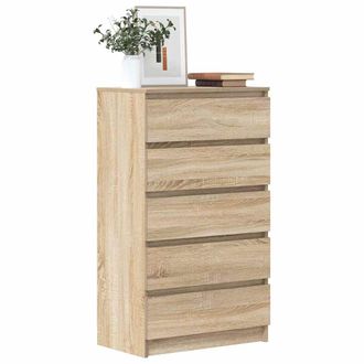 vidaXL Cajonera De Madera Contrachapada Roble Sonoma 60x36x103 Cm Vidaxl