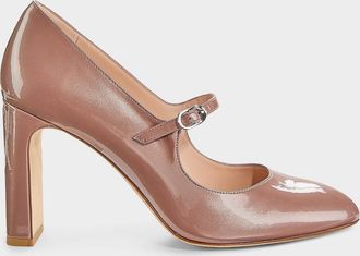 Stuart Weitzman Babette 85MM Patent Leather Mary Janes