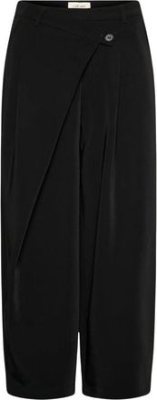 Cream CRBine Wrap Pant - Dames - Wijde Broeken - Zwart - M - Leer - Broeken
