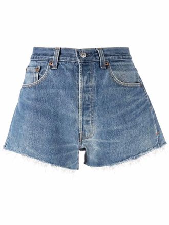 Re/Done Raw Cut Denim Shorts