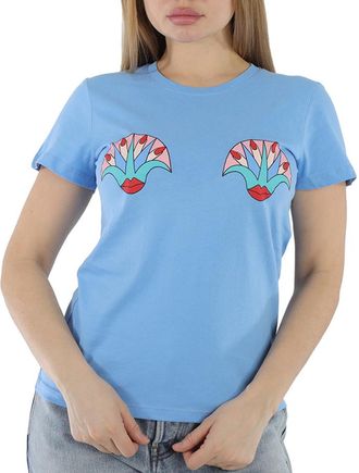 Yazbukey Ladies T-Shirt Light Blue Kiss My Lotus T-Shirt, Size X-Small