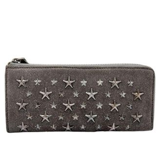 Jimmy Choo London Khaki Leather Long Wallet (Bi-Fold) (Pre-Owned)