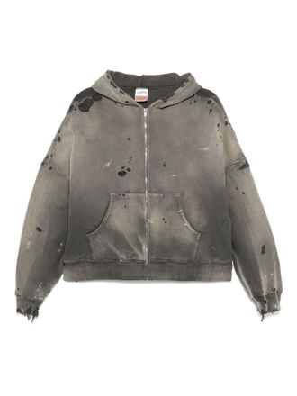 Saint Mxxxxxx zip-up hoodie - Brown