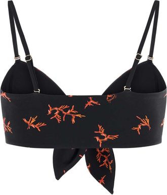 Fendi Womens Coral Bikini Top Black Nylon Elastane Swimwear