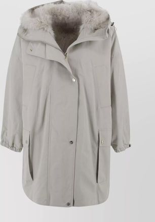Max Mara eco fur oversized parka hood