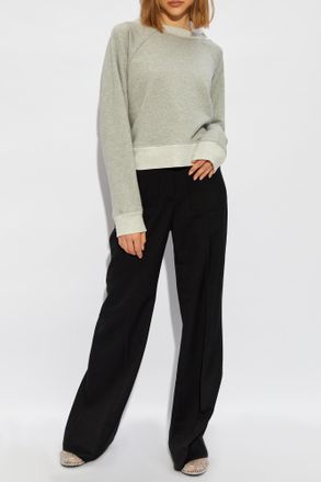 Victoria Beckham Sweatshirt With Logo, Womens, Grey