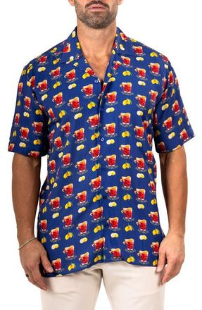 Maceoo Apachi Marthyr0248 Blue Camp Shirt at Nordstrom, Size 3