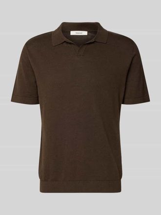 Selected Regular Fit Poloshirt aus Baumwoll-Leinen-Mix Modell MATTIS in Schoko, Gr&ouml;&szlig;e XXL