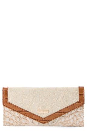 Brahmin Veronica Croc Embossed Leather Wallet in Ivory at Nordstrom