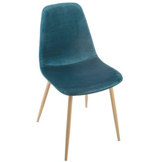 Atmosphera Silla roka Verde Azulado De Terciopelo Atmosphera Cr&eacute;ateur DInt&eacute;rieur