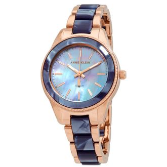 Anne Klein Quartz Navy Mother of Pearl Dial Ladies Watch AK/3770NVRG