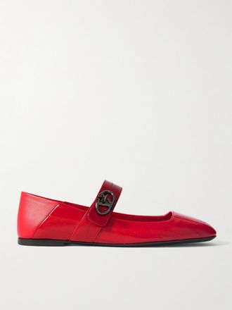 Valentino Garavani Ballerine In Pelle Vlogo Locker - Rosso