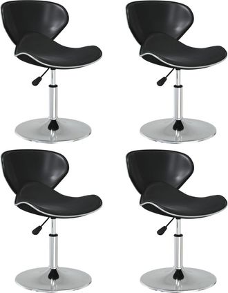 vidaXL Sillas De Comedor 4 Unidades Cuero Sint&eacute;tico Negro Vidaxl