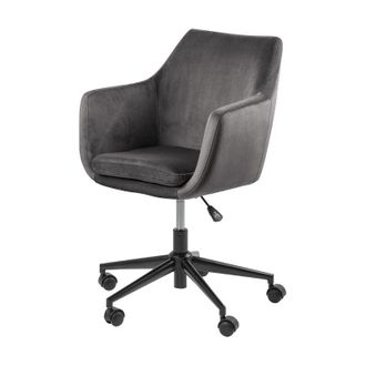 Selsey Selsey Marcelio - Sill&oacute;n De Oficina / Sill&oacute;n Giratorio - Terciopelo Gris Oscuro - Moderno