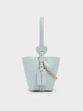 Charles & Keith Duo Quilted Chain Bucket Bag