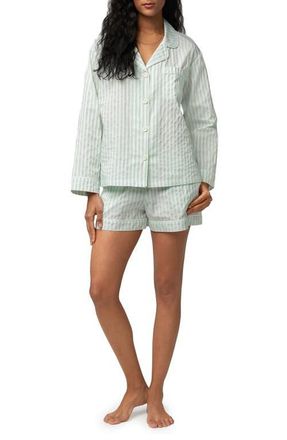 Bedhead Pajamas Stripe Organic Cotton Short Pajamas in Mint 3D Stripe at Nordstrom, Size X-Large