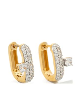 Guess Co embellished hoop earrings - Oro