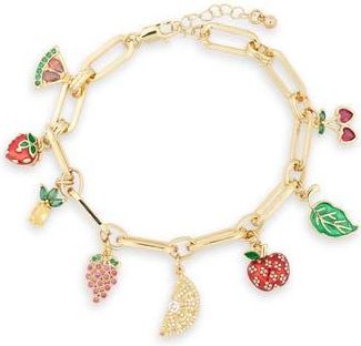 Eye Candy Los Angeles Rosie Fruit Charm Bracelet in Gold at Nordstrom Rack