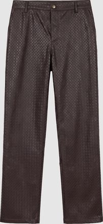 Jeanne Vouland Pantalon Romano Simili Chevron Chocolat