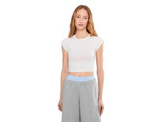 Free People Movement Never Better Ultralight T-Shirts Womens Clothing White : MD (Womens 8-10), Polyester/Elastane