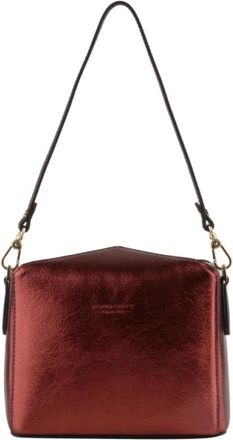 Pourchet Cassetta Metallic - Dames - Schoudertassen - Rood - ONE Size - Leer - Tassen
