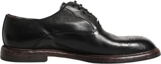 Dolce & Gabbana Black Calfskin Leather Oxford Dress Mens Shoes