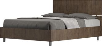 ITYhome Letto Alla Francese - Demas - Tipologia Letto: Con Rete E Contenitore - Tipologia Testata: Testata Dritta - Dimensione Rete: 140x190 - Colore: Noce