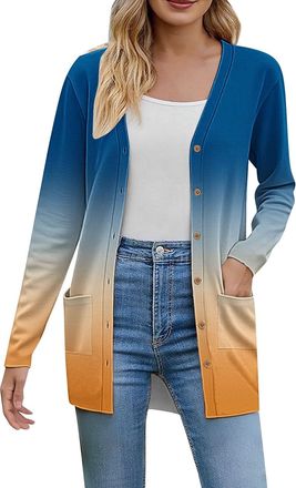 Generic Womens Autumn Sweaters Lightweight Soft Knit Cardigan Womens 2025 Fall Fashion Cardigan for Women Long Sleeve Open Front Coat with Pockets