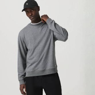 Vuori Clothing Cypress Vintage Crew Pullover In Heather Grey