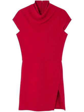 Versace draped front-slit mini dress - Red